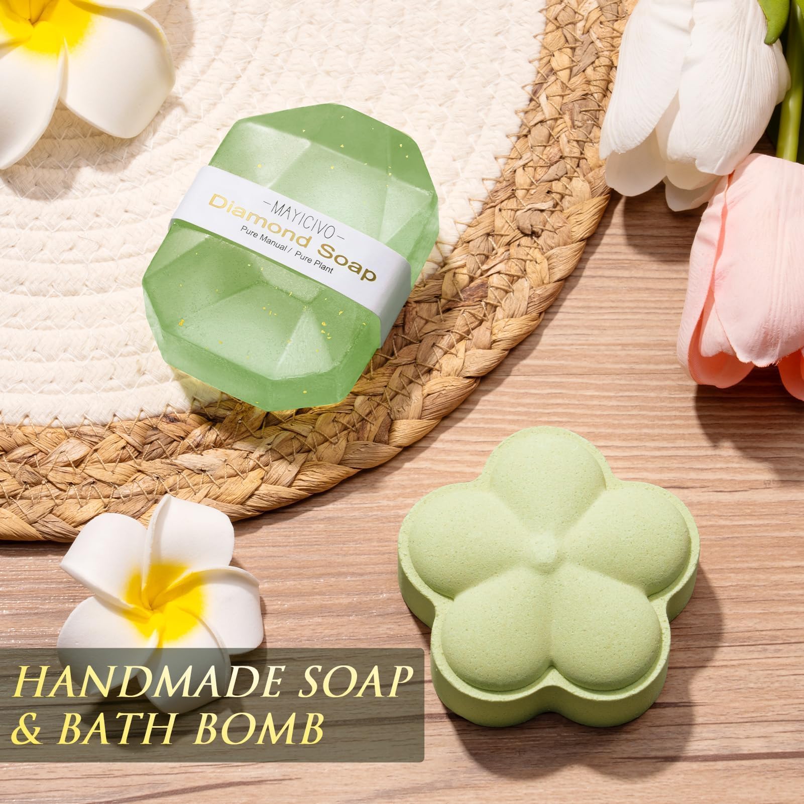 Jabón con fragancia floral MAYICIVO, añade un toque aromático para la ducha diaria.