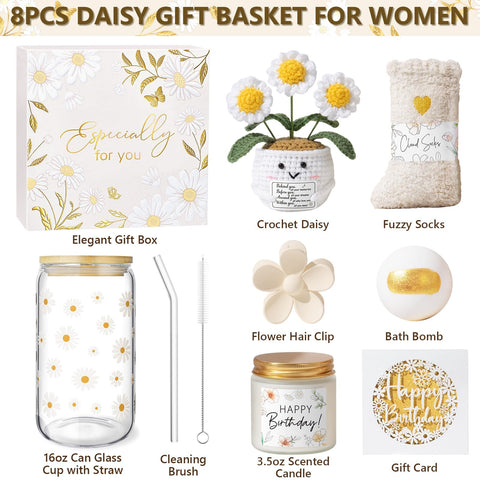 Mayicivo vaso 16oz daisy cristal, duradero y seguro para bebidas