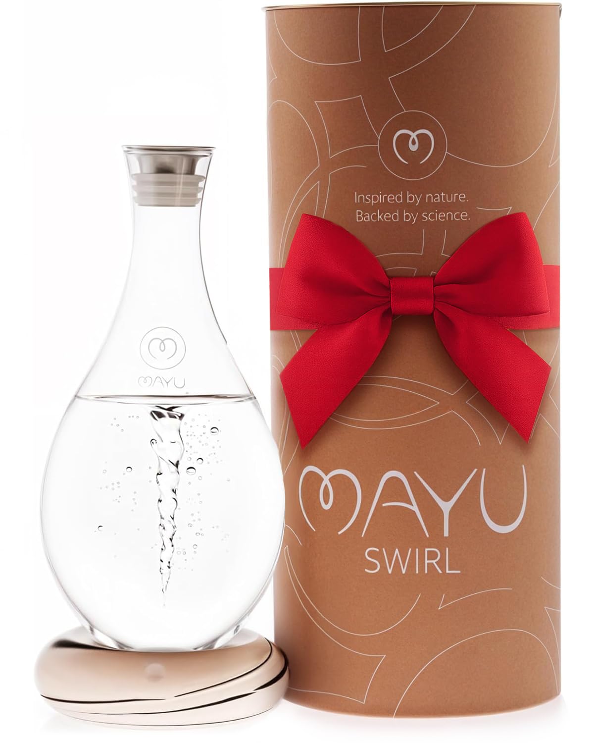 Mayu Swirl jara de vidrio 1.5 L para agua clara y refrescante.