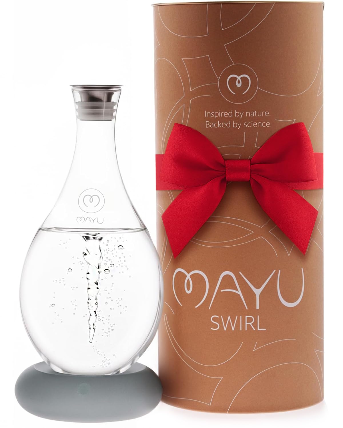 MAYU Swirl jarra de vidrio 51oz para agua estructurada y purificada
