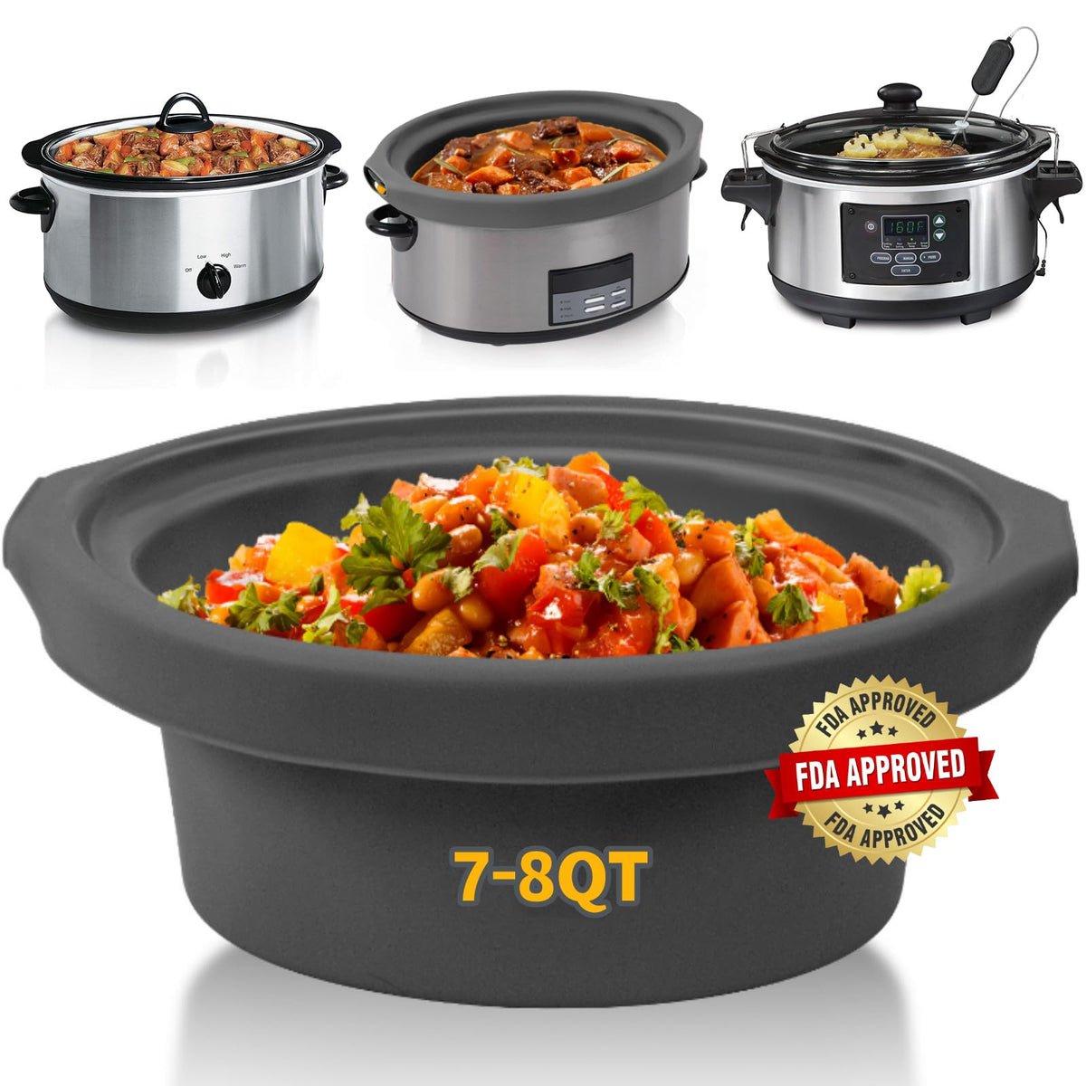 Maywe Tanso, forro-silicona-olla-coccion-lenta-oval, facilita limpieza diaria.