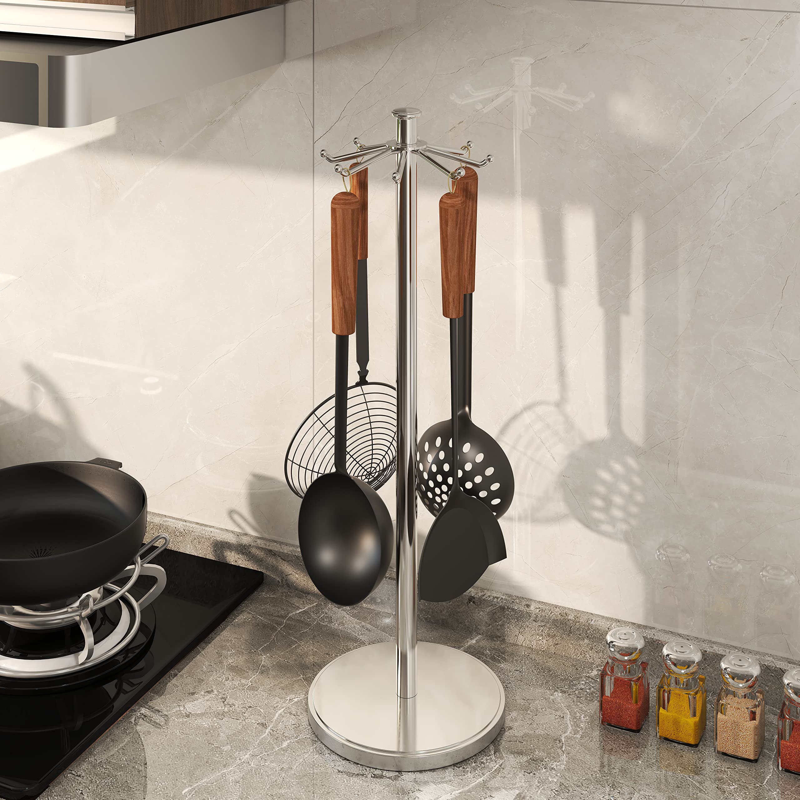 MAYZOLOP Diseño práctico con ganchos para utensilios de cocina.
