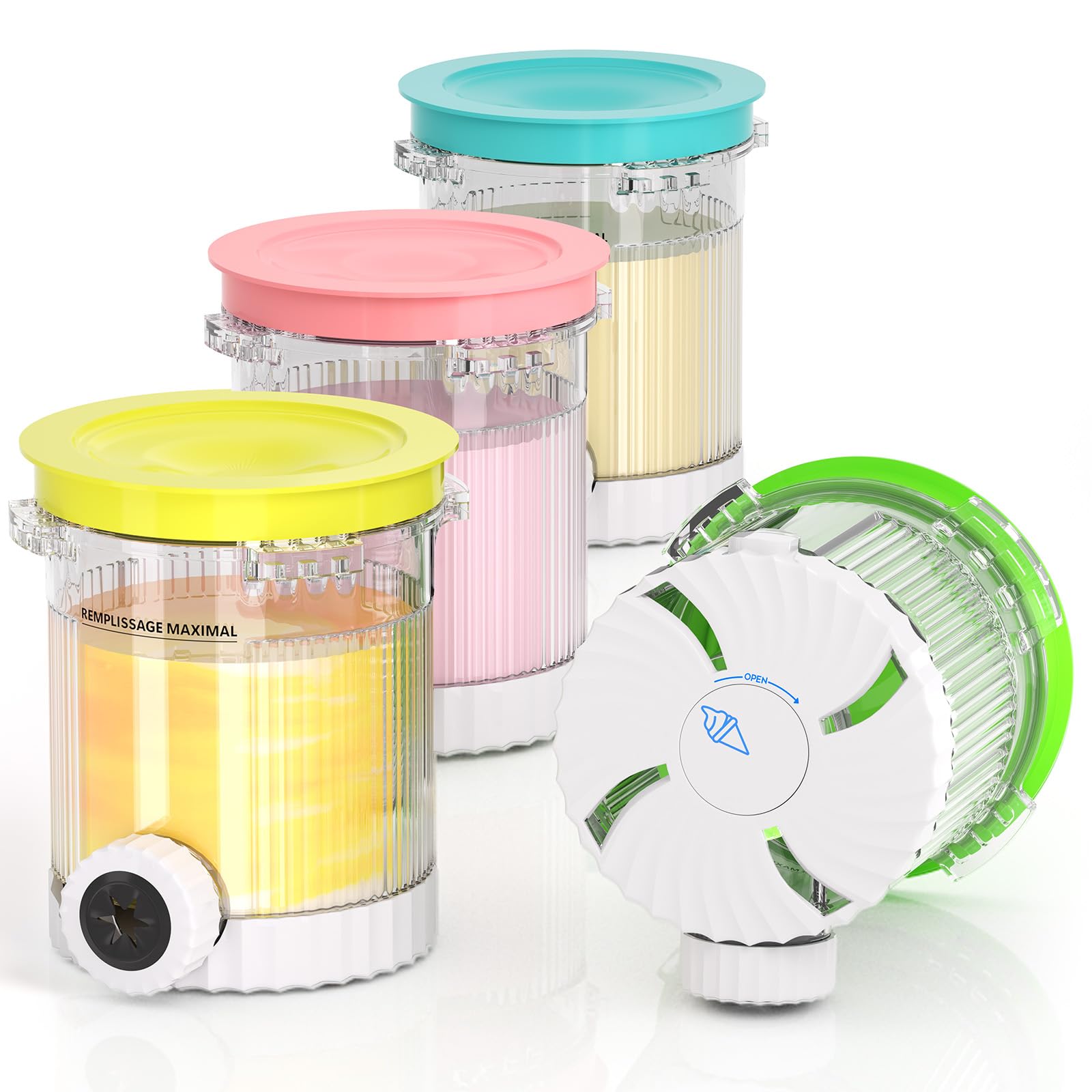 Mbetter Creami Swirl: vasos 4-pack compatibles con Ninja NC700 para helado.
