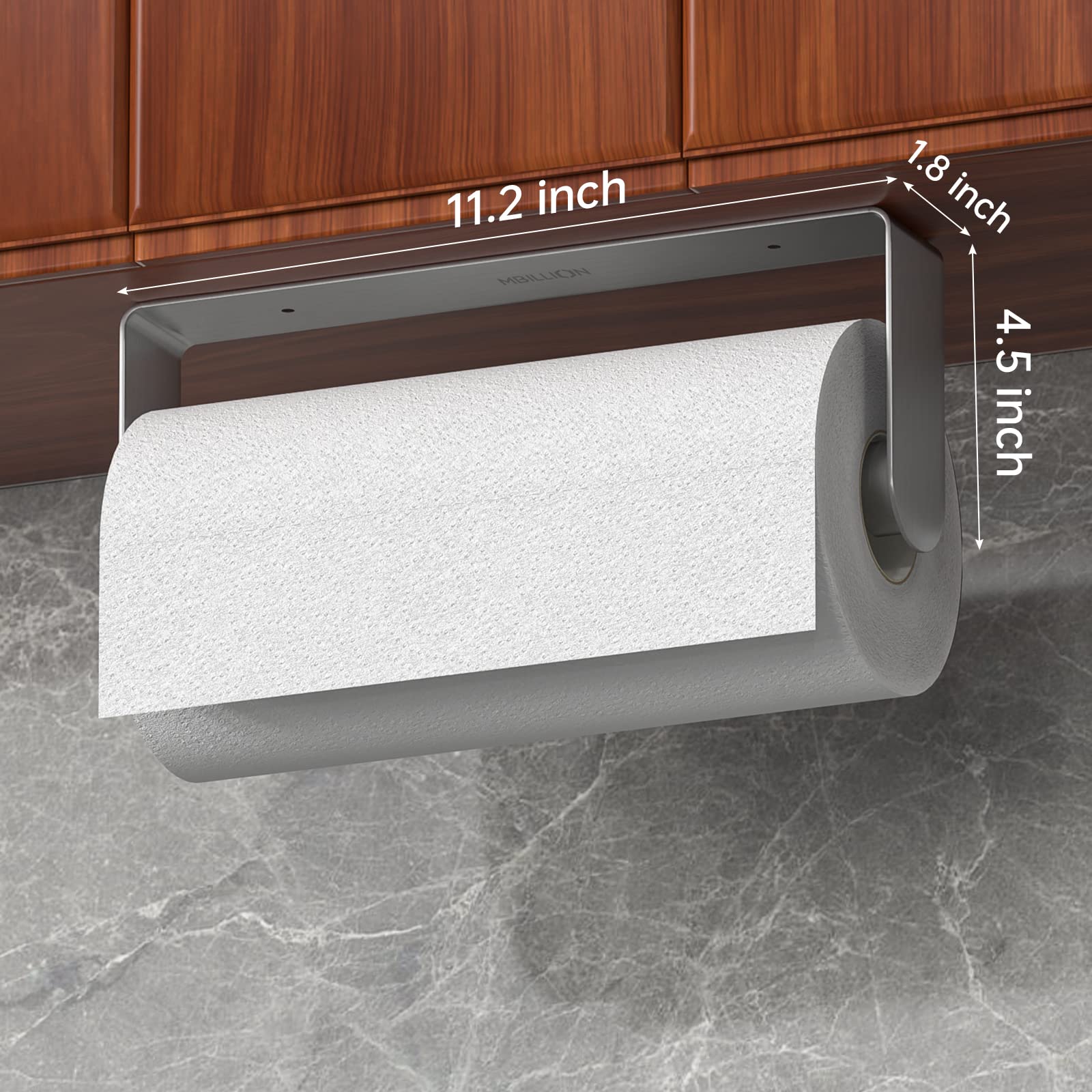 Mbillion porta-rollos cocina en pared, montaje vertical para uso rápido.