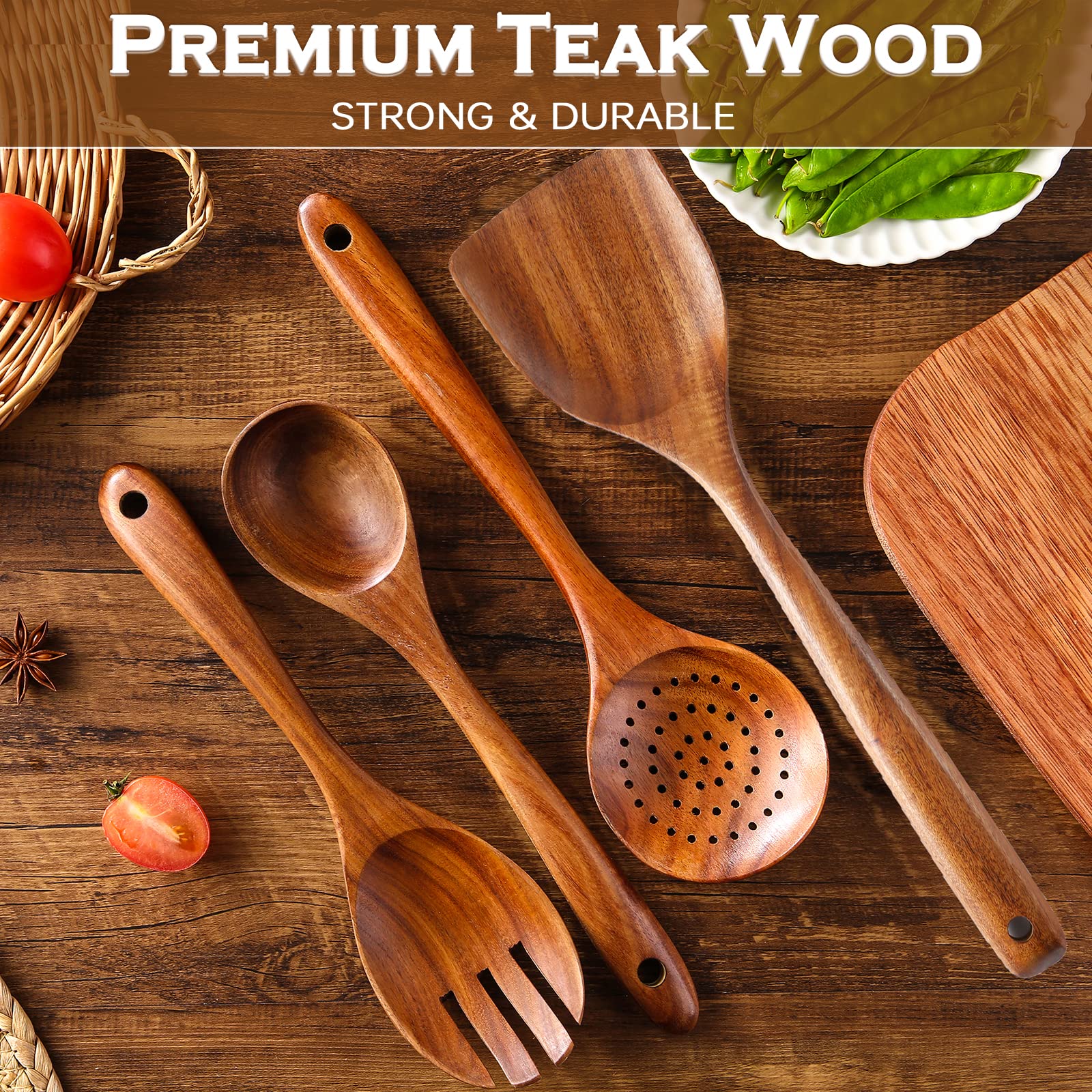 MBKET espátula de madera, resistente al calor para cocinar sin dudar.