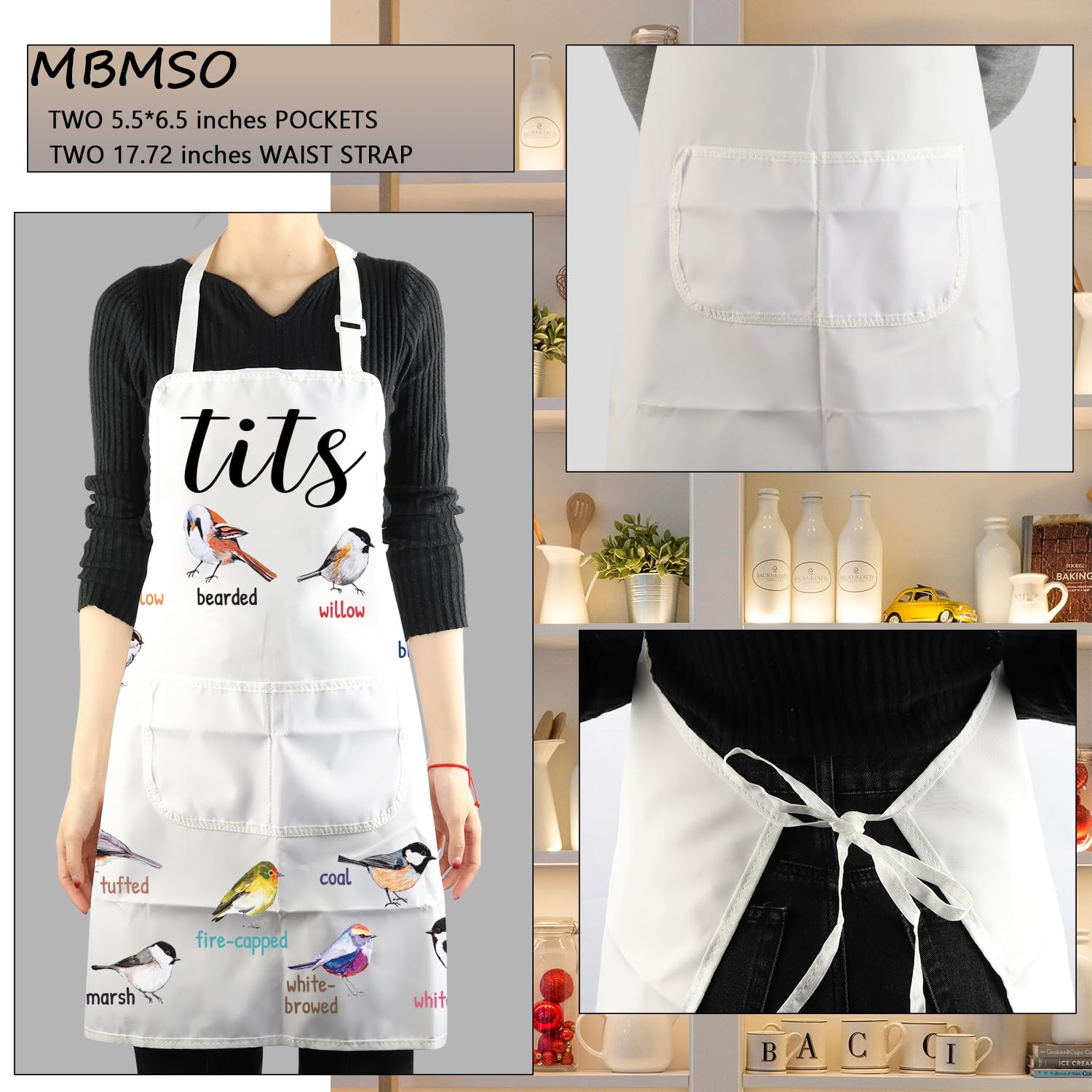 MBMSO Delantal con ajuste de cuello, talla universal para todos.