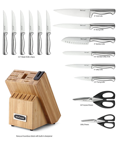 Cuchillo chef McCook de 8 pulgadas con balance perfecto para cortes uniformes