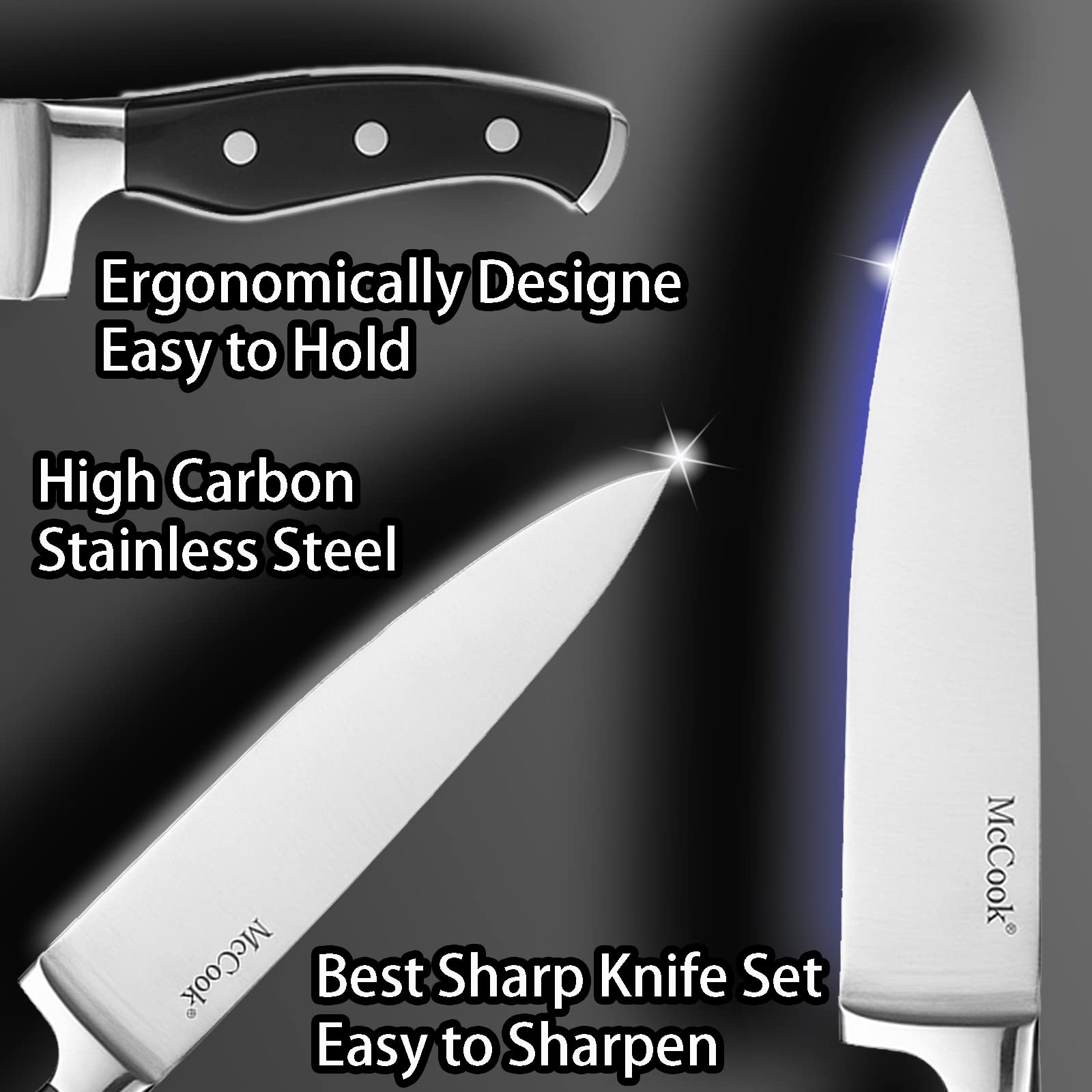 McCook cuchillo chef 8 pulgadas para cortes precisos.