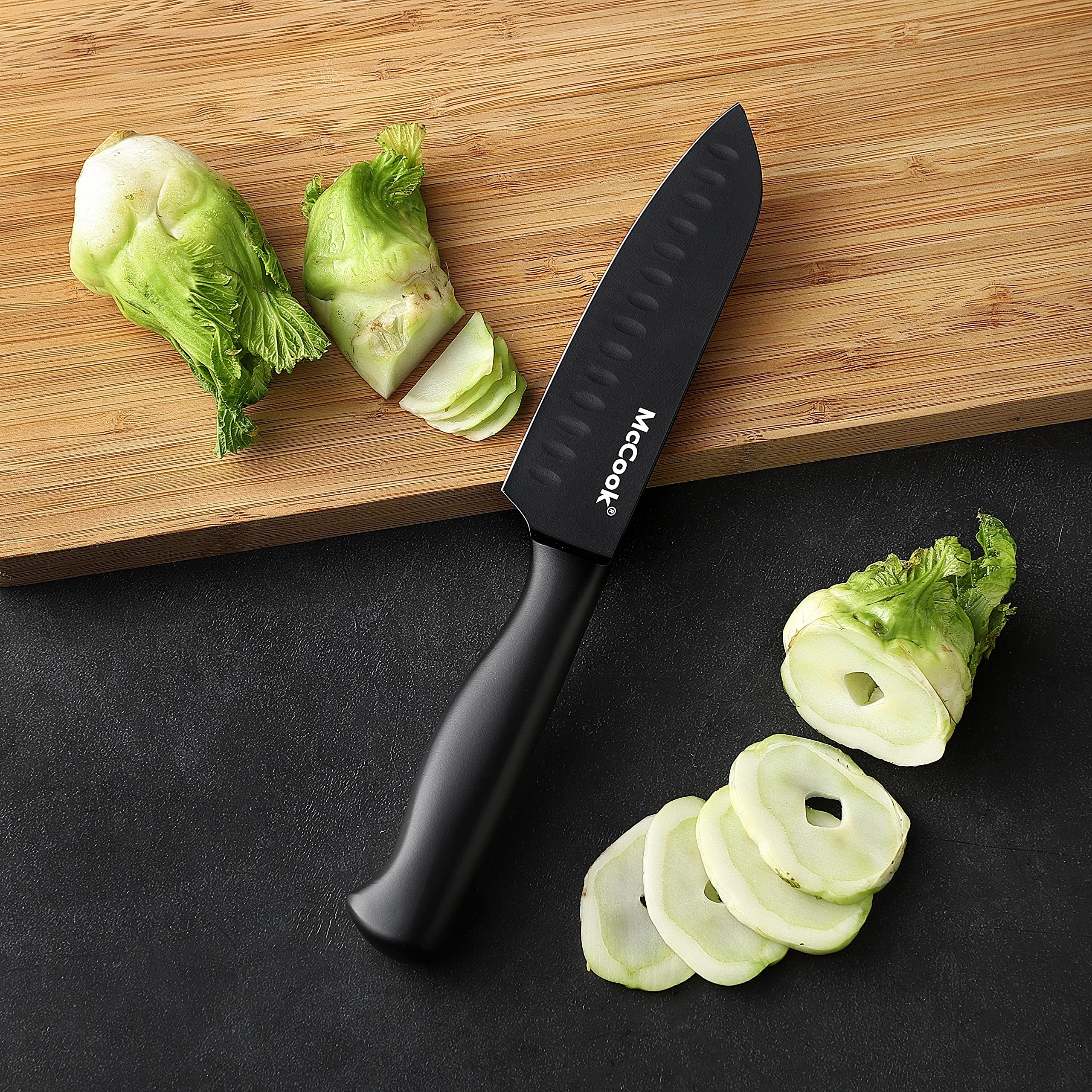 Cuchillo pelador McCook 3.5 pulgadas negro para pelar y desvenar con control