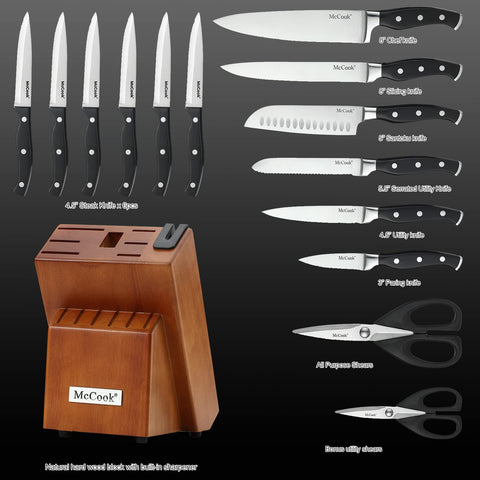 Cuchillo santoku McCook de 5 pulgadas para usos versátiles en la cocina.