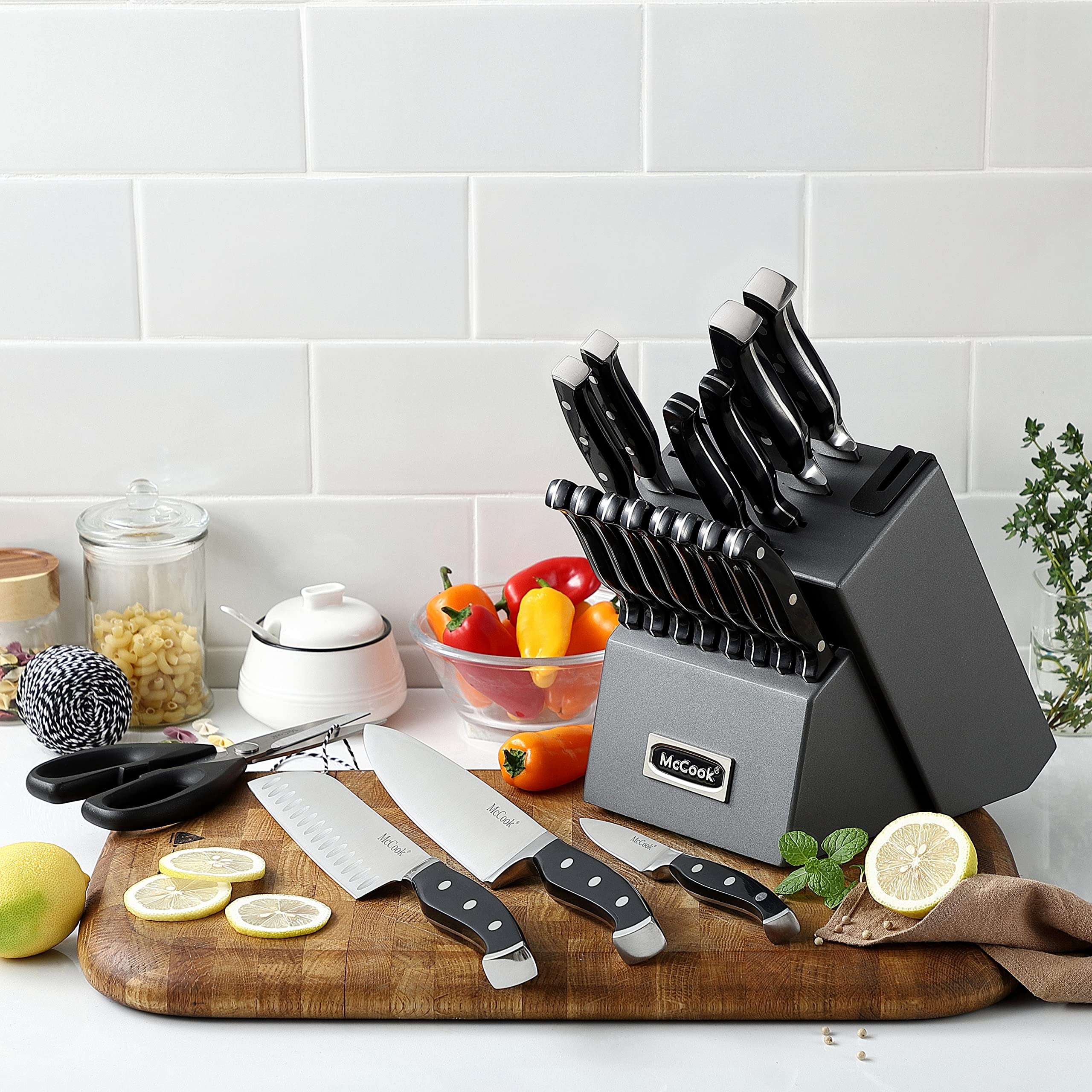 McCook santoku de 7 pulgadas para uso diario con filo equilibrado