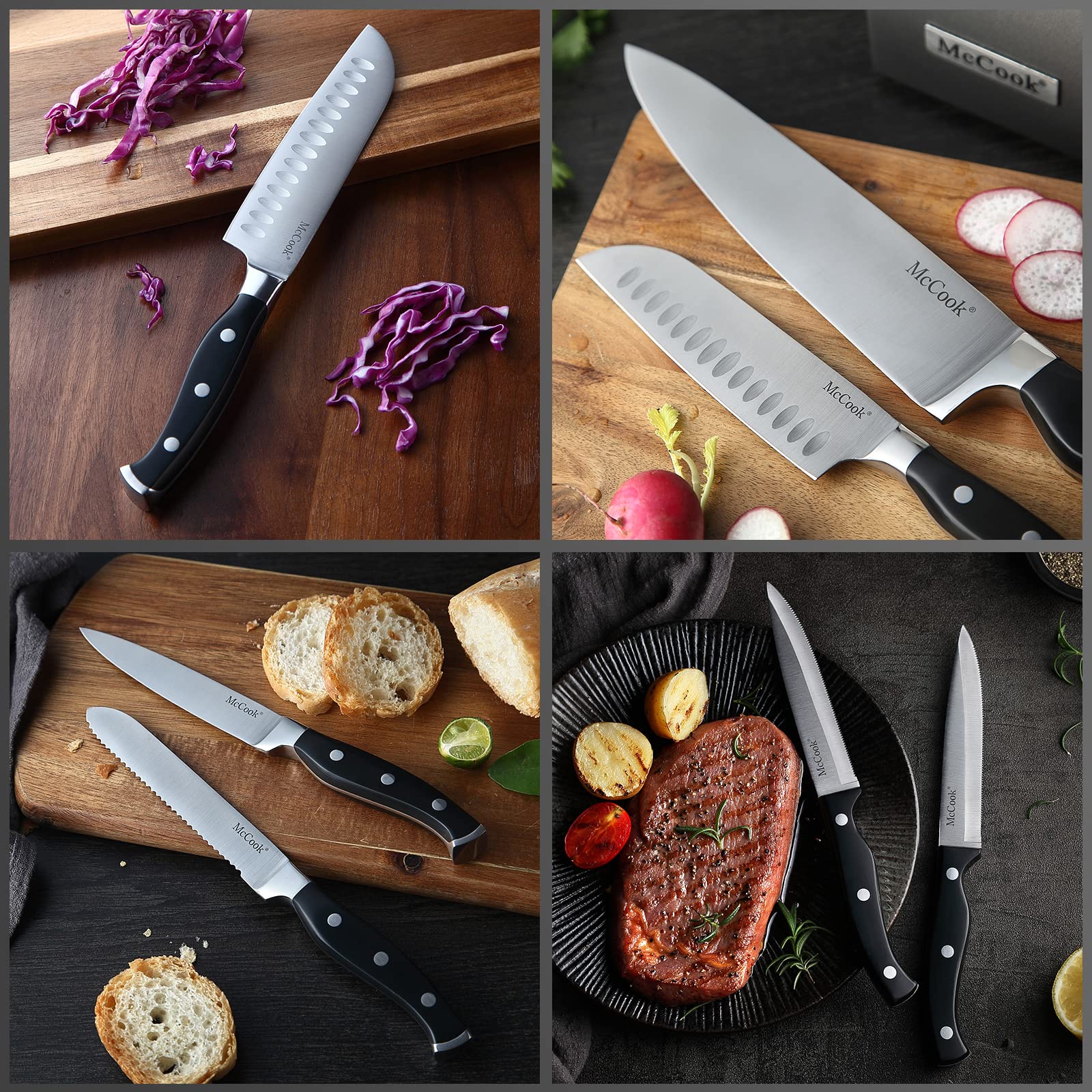 McCook cuchillo utilidad serrado 4,5 pulgadas para pan.