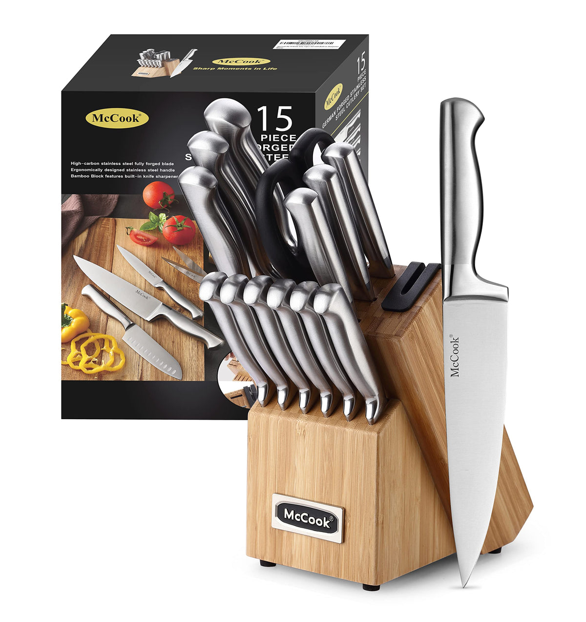 Conjunto McCook con bandeja y afilador integrado para almacenamiento ordenado y afilado