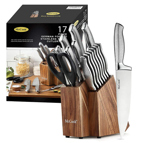 McCook cuchillos de hoja completa con acabado martillado para cocina profesional.