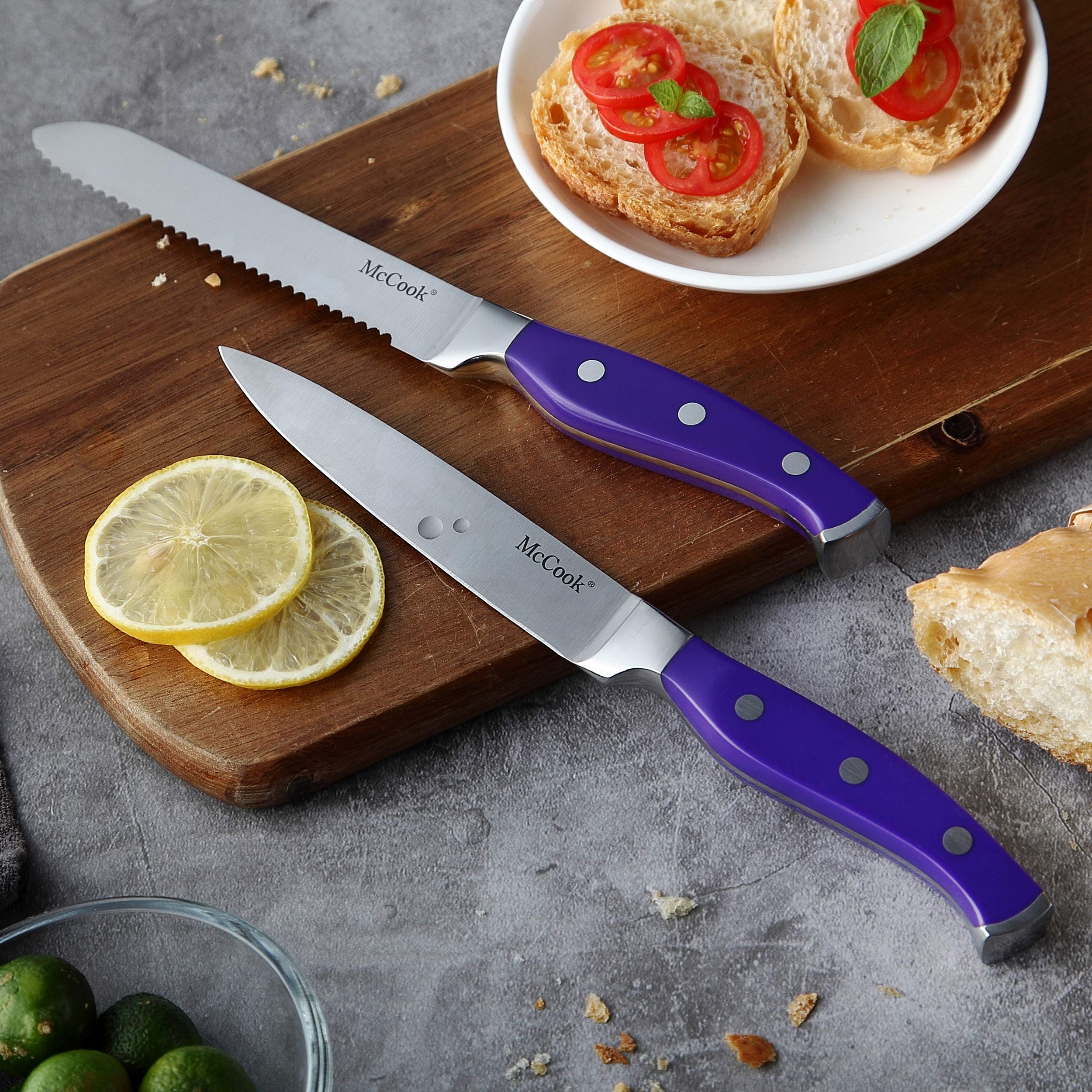 Cuchillo utilitario de filo fino McCook MC27 de 4-5 pulgadas.