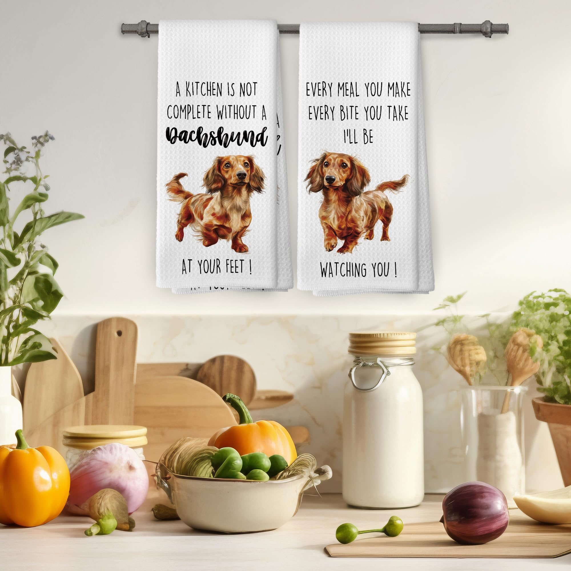 Mcehtle toallas cocina dachshund diseño 4, suaves y absorbentes para limpieza rapida