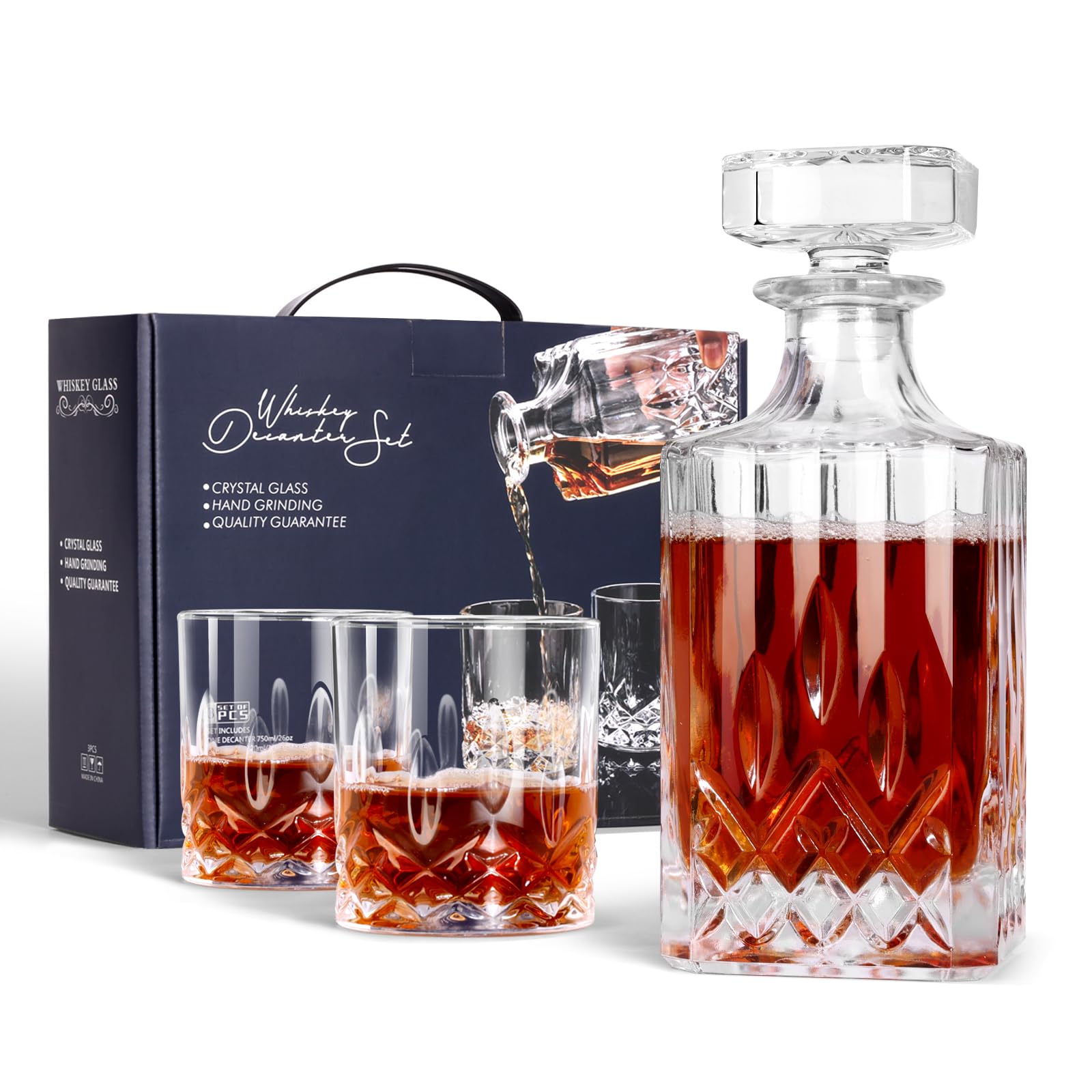 mcgskl decantador whisky: cristal claro para degustación refinada