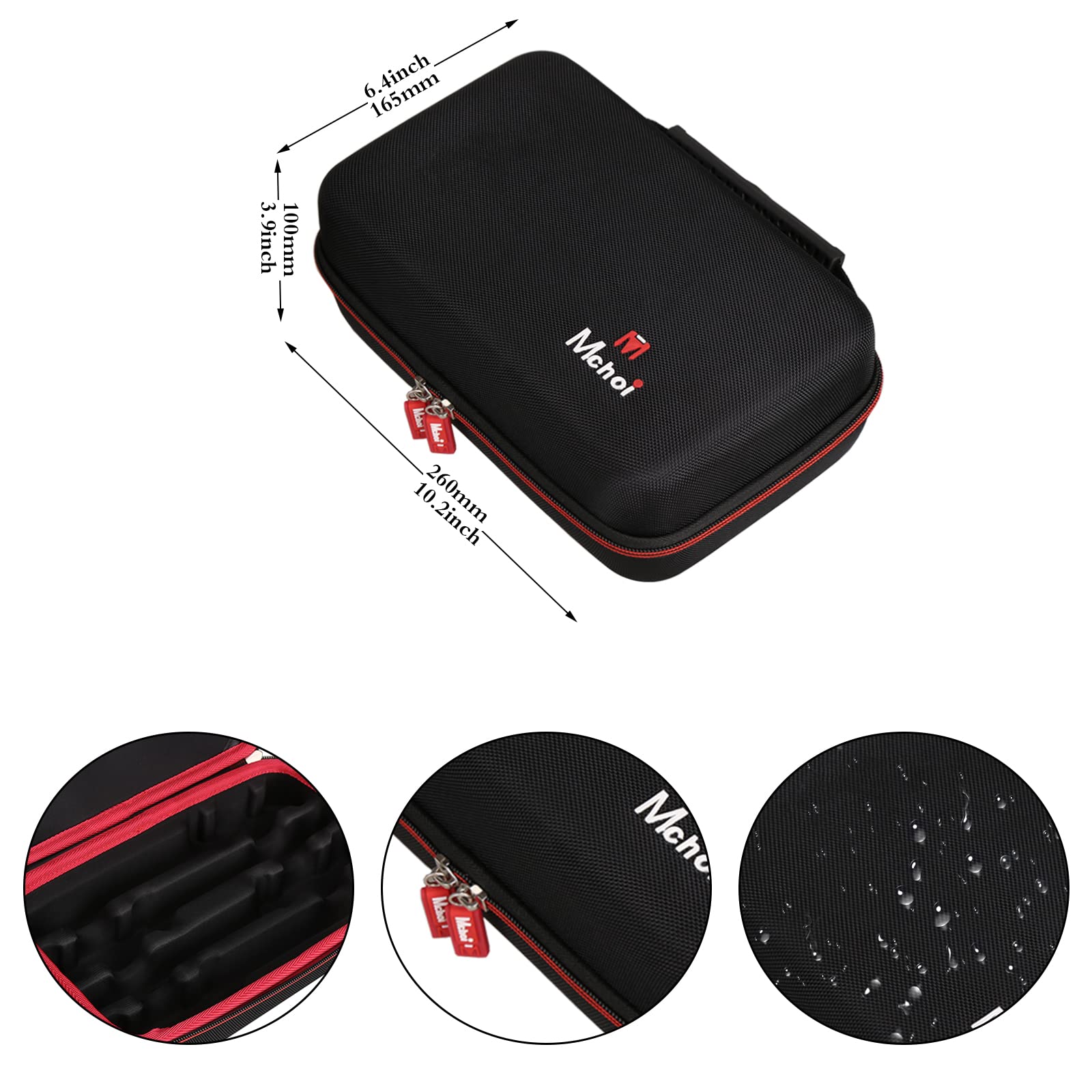 Mchoi espacio organizado para accesorios del ThermoPro TP25 dentro del estuche.