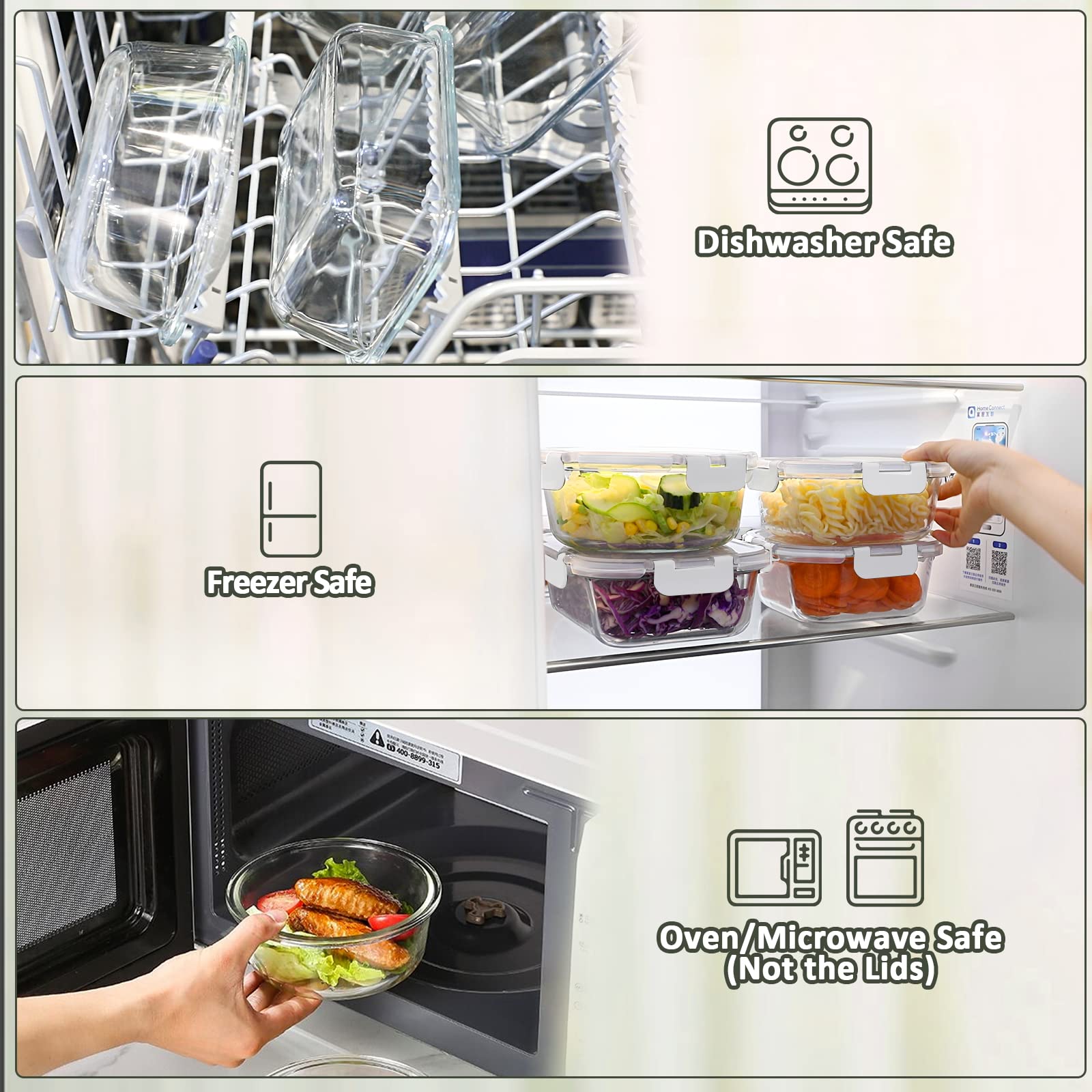 MCIRCO diseño apilable facilita organización en refrigerador y cajones