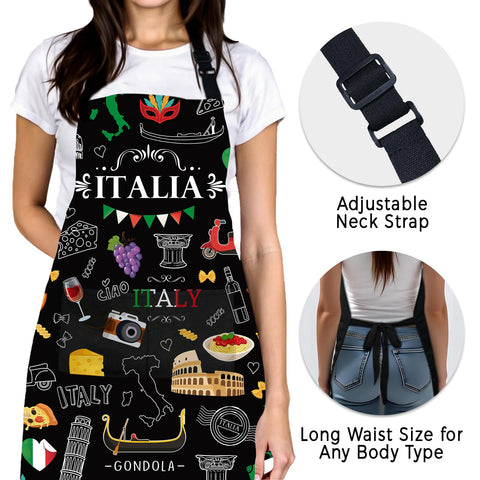 Delantal MCPESAS resistente, diseño italiano protegiendo la ropa durante horneado