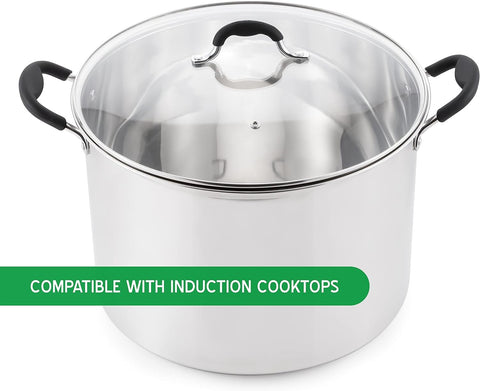 McSunley Prep•N•Cook 21.5Qt olla de acero inoxidable resistente para uso prolongado.
