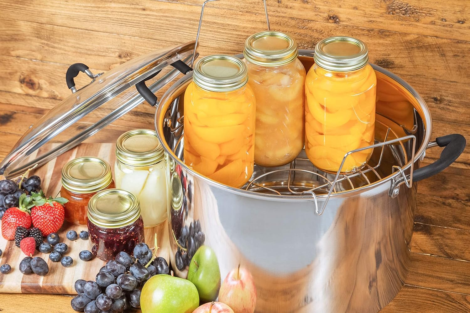 McSunley Prep•N•Cook 21.5Qt ofrece usos múltiples, ideal para caldos y sopas.