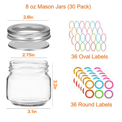 Mcupper tarro mason 8oz con aro cierre hermético para alimentos