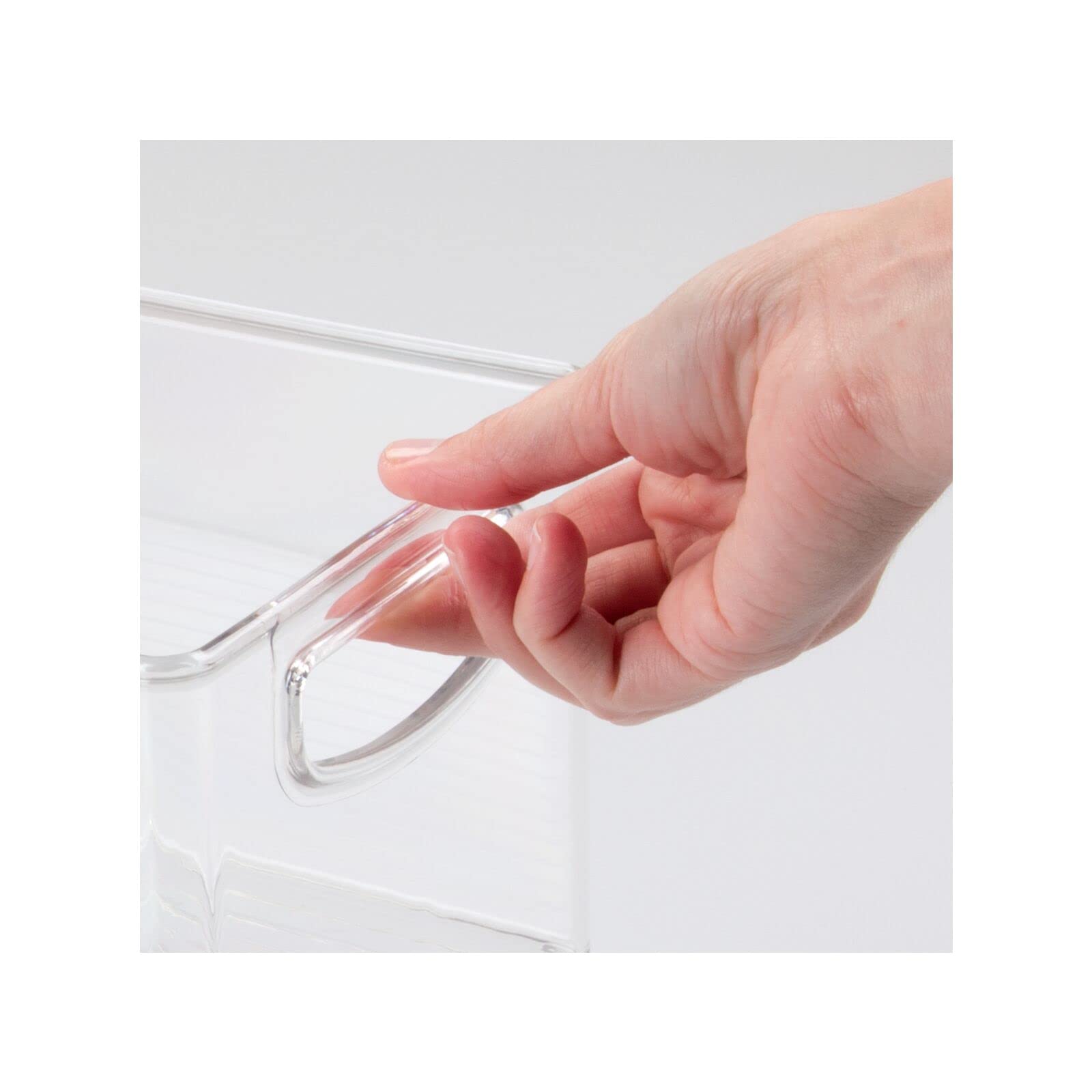 Organizador apilable mDesign para gabinetes, ahorro de espacio en despensa.