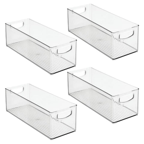 Bandeja organizadora mDesign para despensa transparente, clasificación y acceso sencillo.