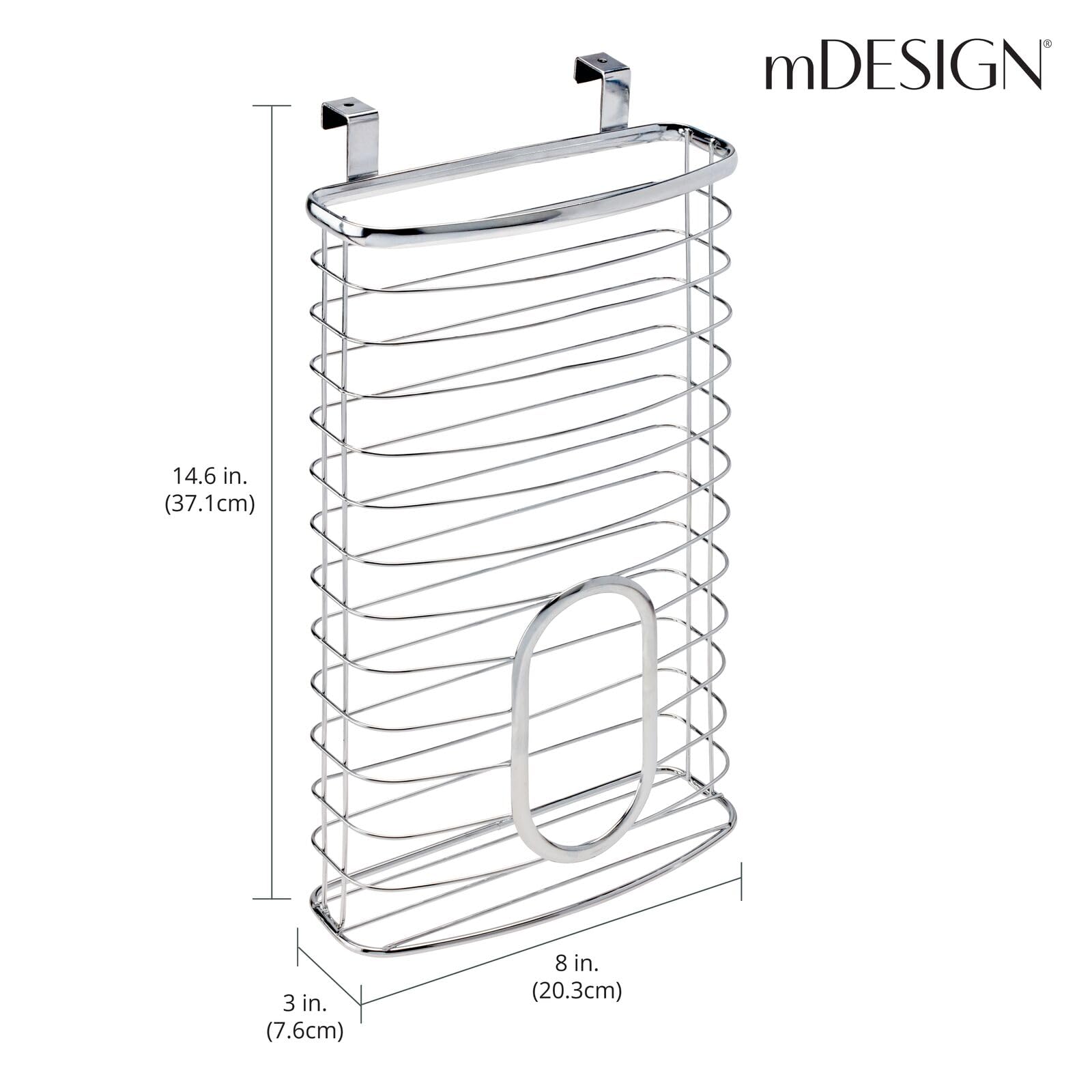 mdesign organizador para bolsas de supermercado; mantiene la despensa ordenada