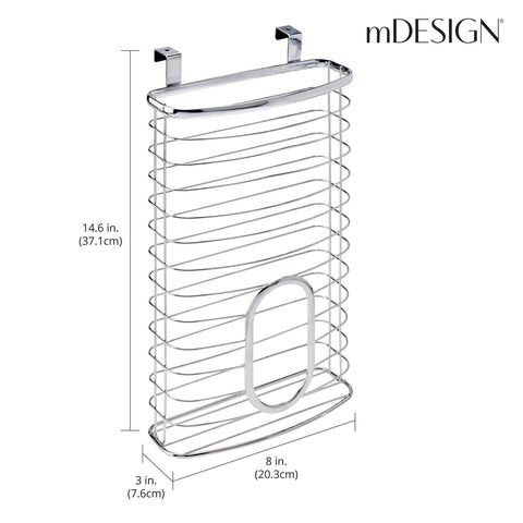 mdesign organizador para bolsas de supermercado; mantiene la despensa ordenada
