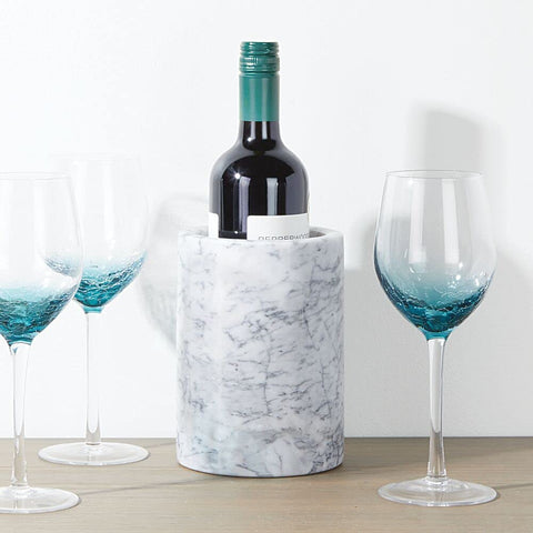 mdesign cubitera vino champán marmol blanco para servicio elegante.