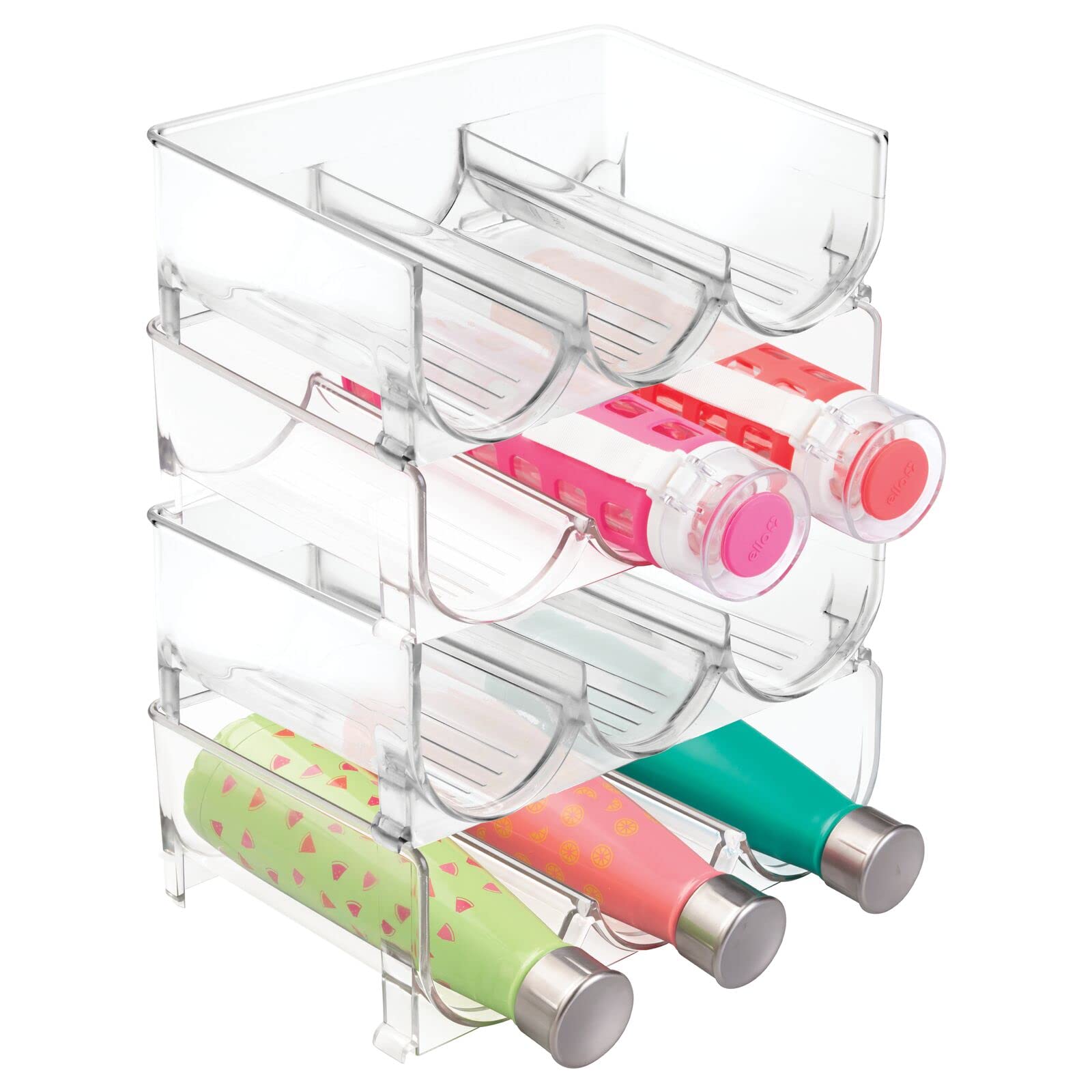 mDesign estante para botellas de 3 unidades apilable, mantiene la cocina ordenada.