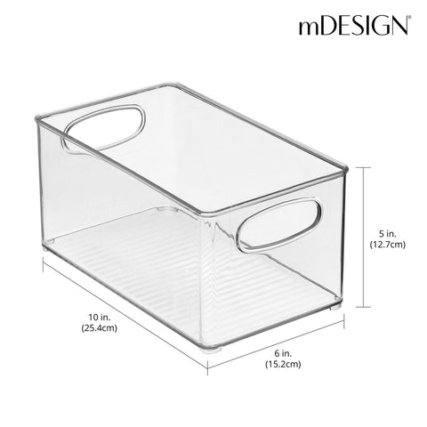 Organizador mDesign con asas, fácil transporte entre estantes y mostradores.
