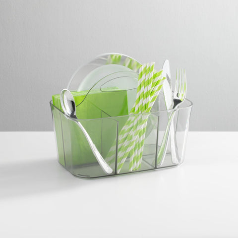 Cajón de cocina equipado con organizador mDesign Lumiere, acceso rápido a utensilios.
