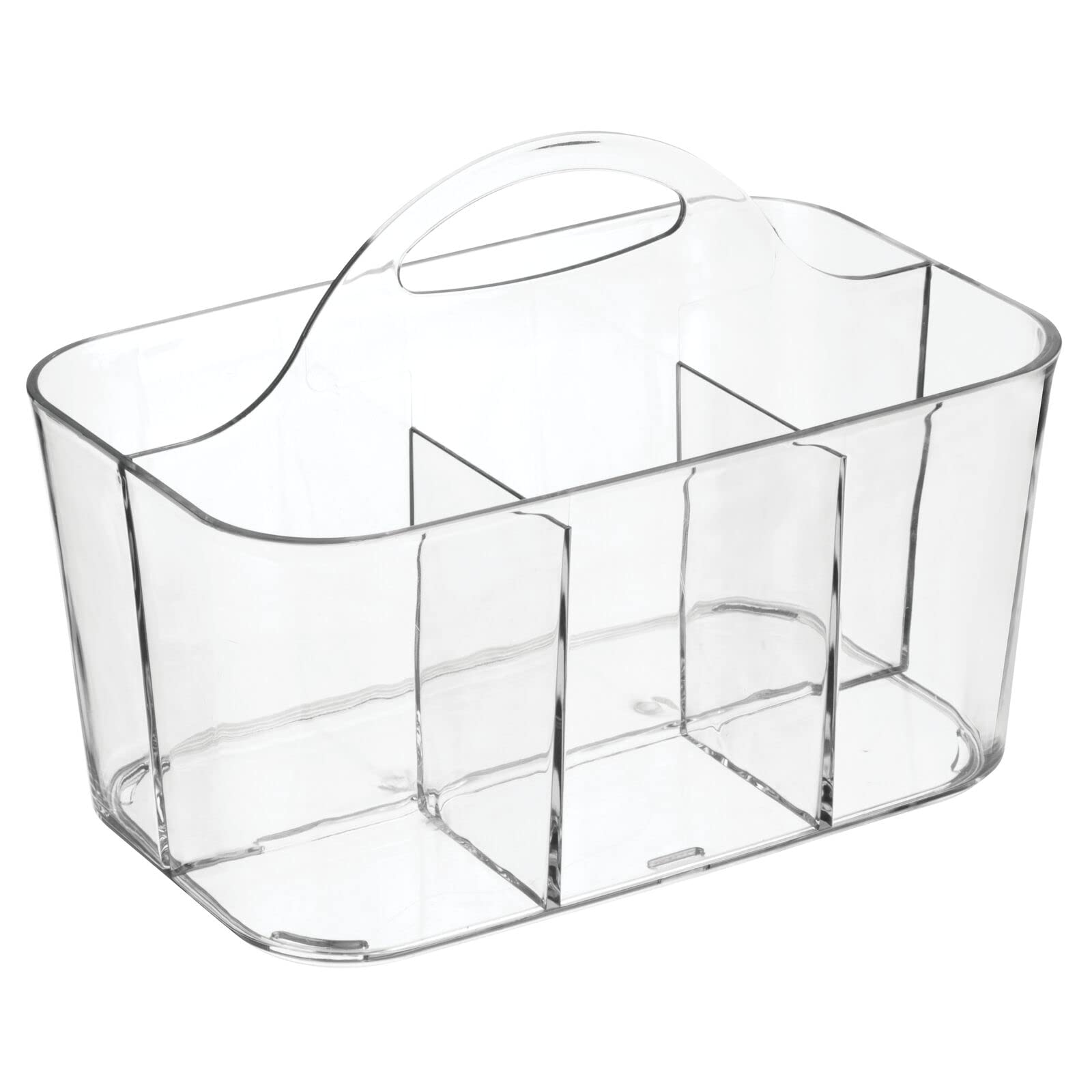 Portacubiertos transparente de mDesign Lumiere, ideal para picnic y almacenamiento al aire libre.