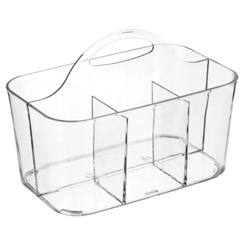 Portacubiertos transparente de mDesign Lumiere, ideal para picnic y almacenamiento al aire libre.