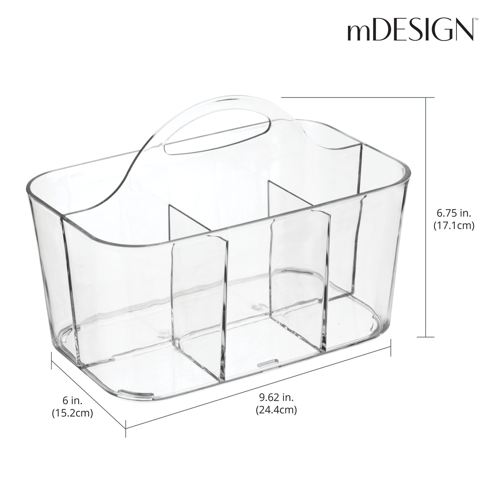 Portacubiertos mDesign Lumiere con servilletas, fácil de usar en mesa y despensa.