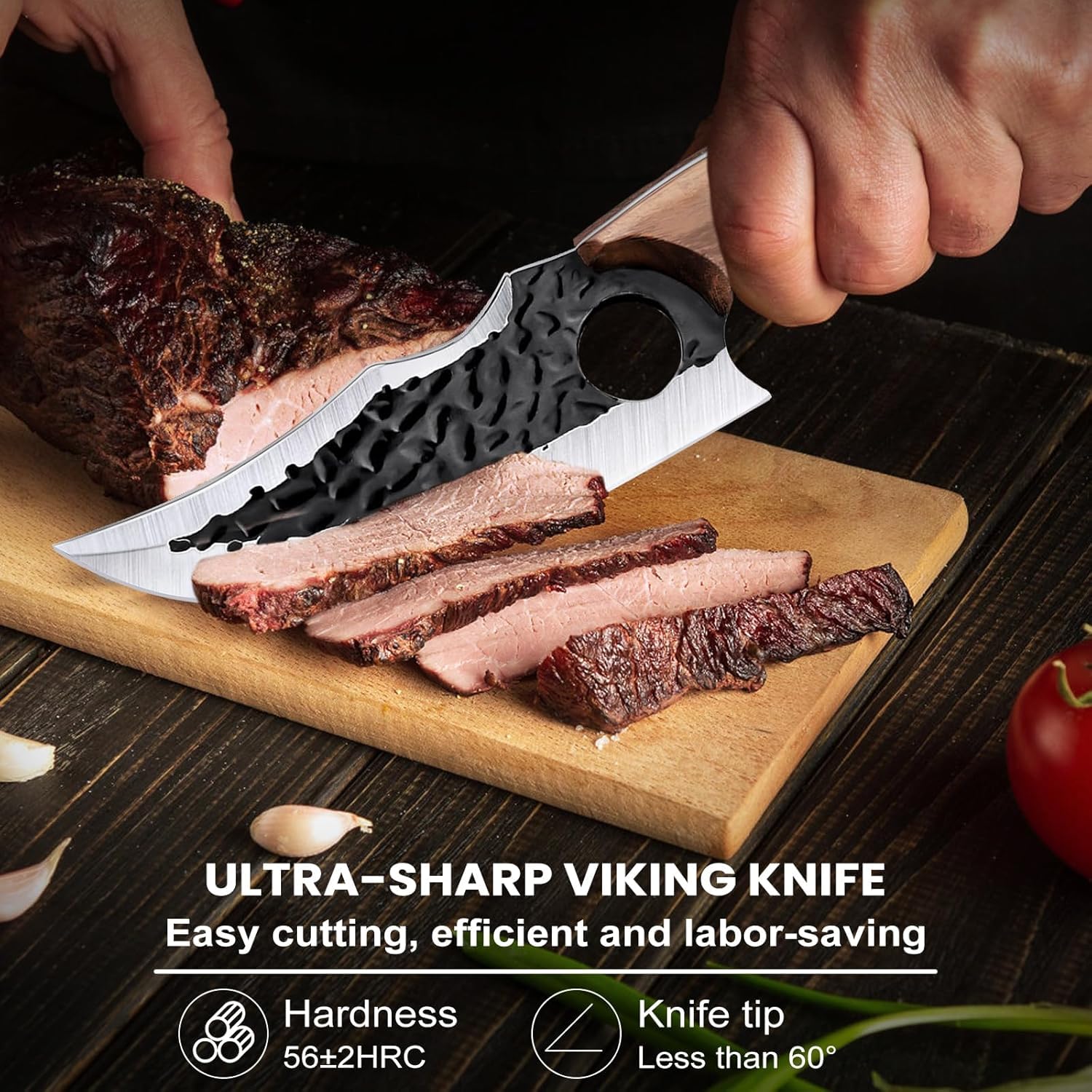 MDHAND mango ergonómico ofrece agarre cómodo para largas sesiones de cocina.