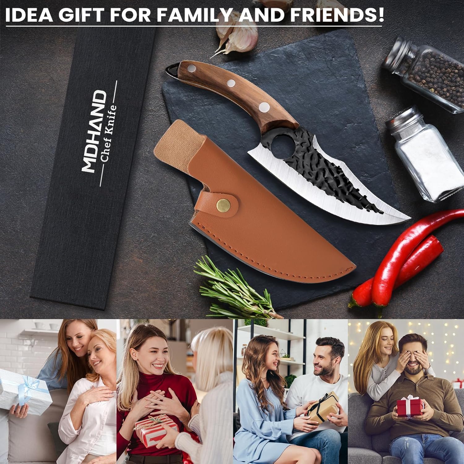 MDHAND cuchillo ideal para camping y exteriores en asados y ruta.