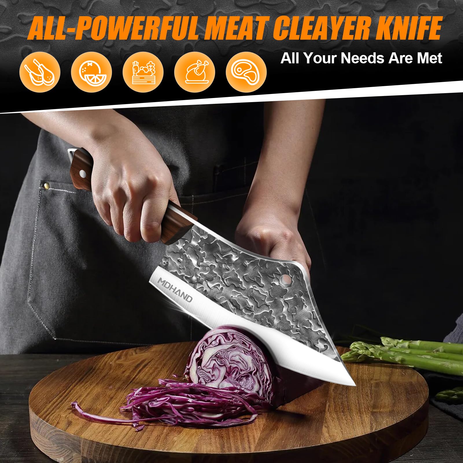 MDHAND cuchillo desollar profesional para trabajos de piel y fileteado