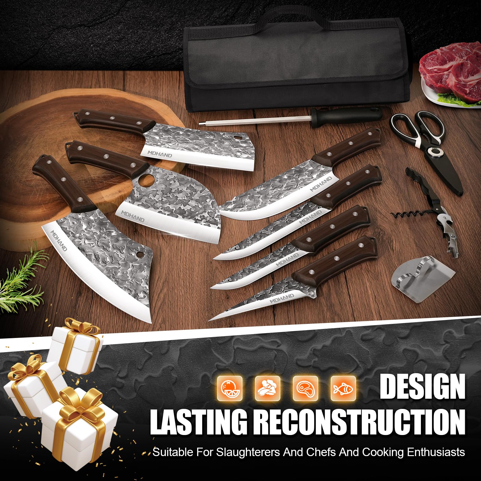MDHAND cuchillo multiusos profesional para tareas diversas en cocina