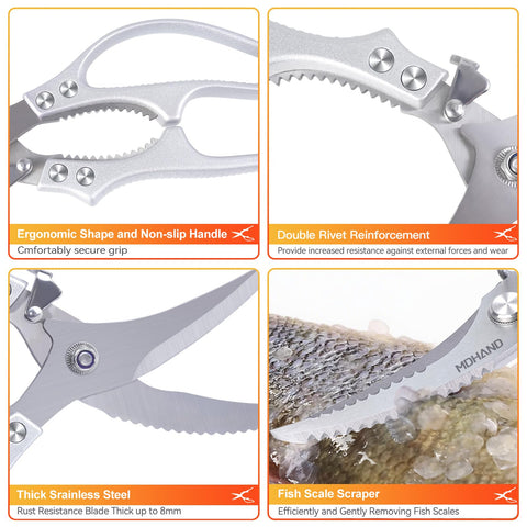 MDHAND tijeras cocina: apto para lavavajillas, facilita la limpieza.