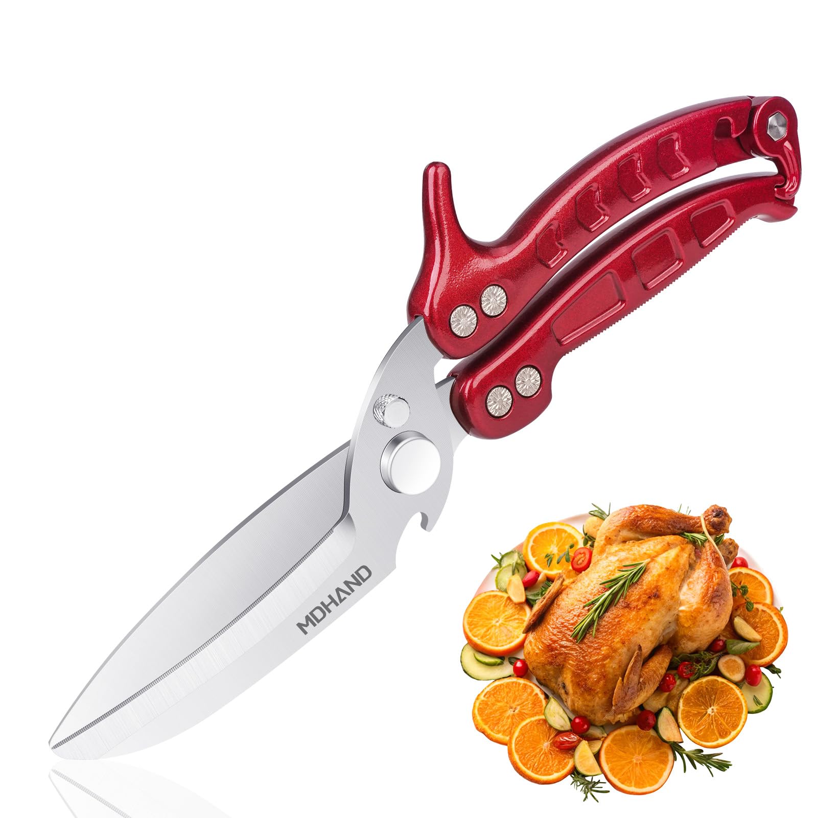 Tijeras MDHAND con hojas desmontables para máxima versatilidad en la cocina.