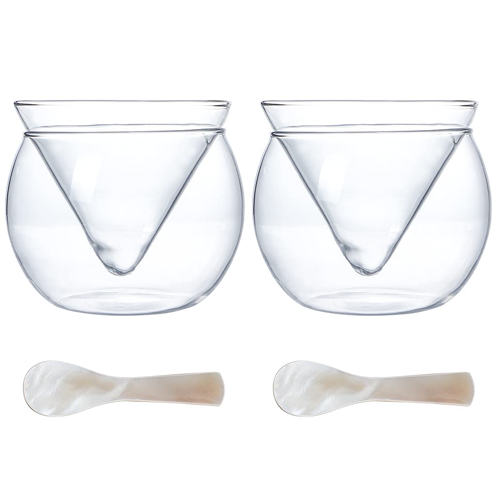 MDLUU caviar chiller con tazón hielo mantiene bebidas frías sin diluir.