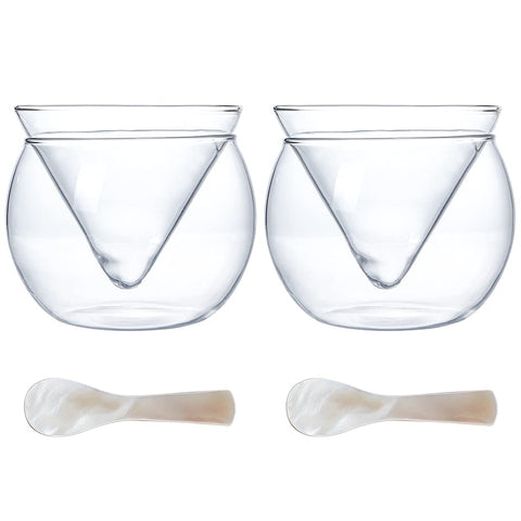 MDLUU caviar chiller con tazón hielo mantiene bebidas frías sin diluir.