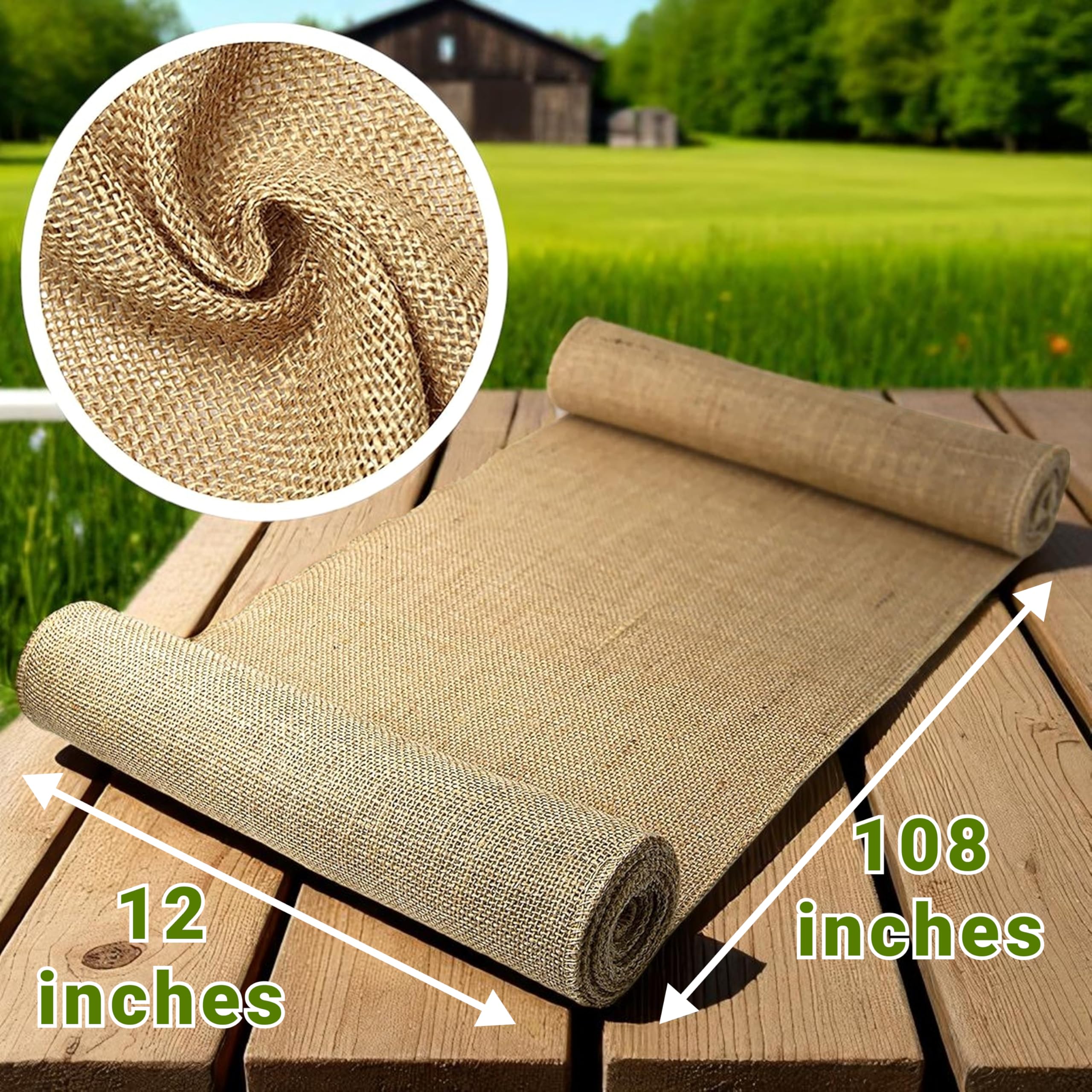 MDS-MEGADECORSUPPLY corredor mesa arpillera natural para cenas al aire libre