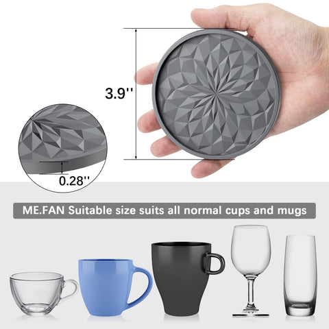 ME.FAN posavasos antideslizantes de silicona; ideal para tazas.