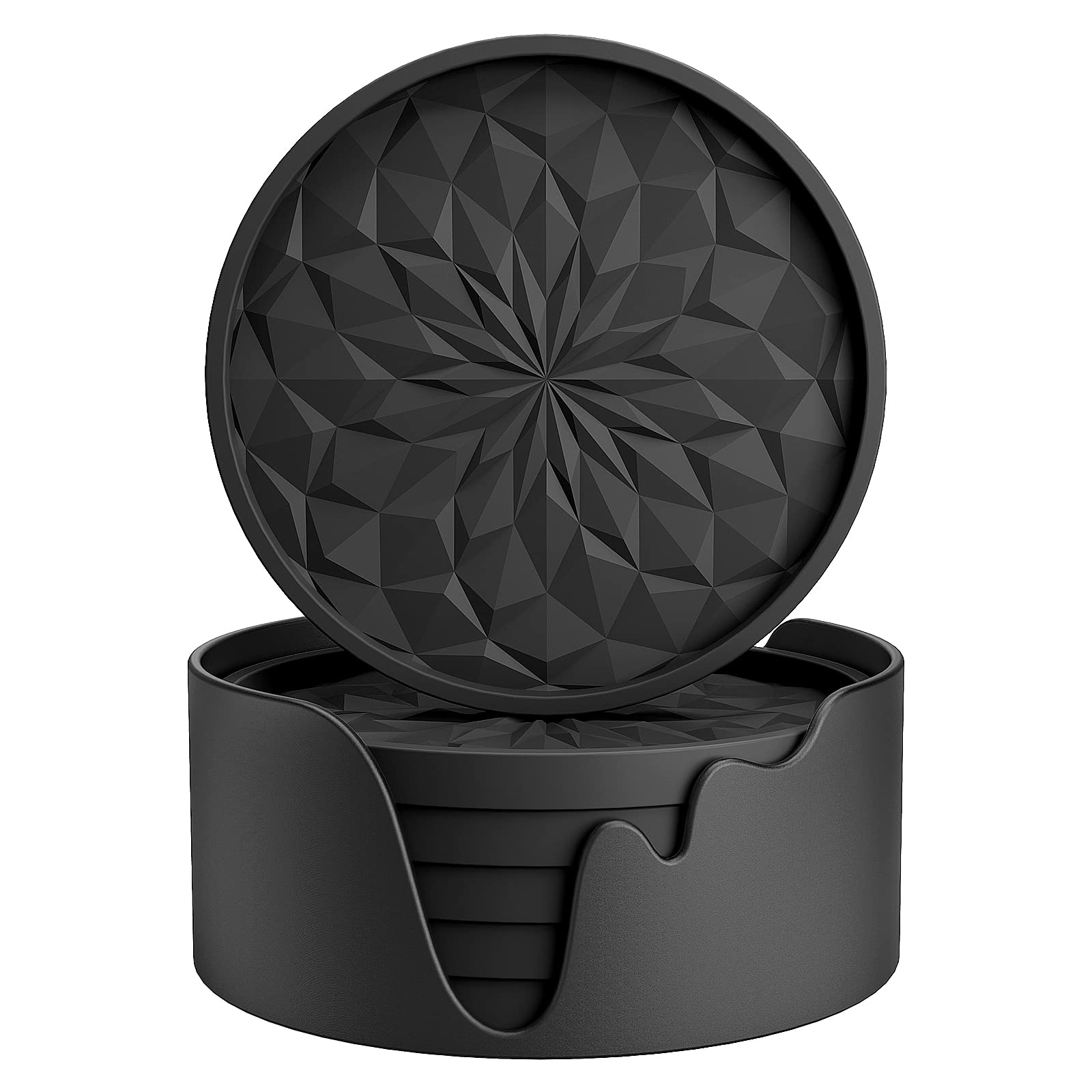 ME.FAN posavasos de silicona con borde profundo protegiendo la mesa