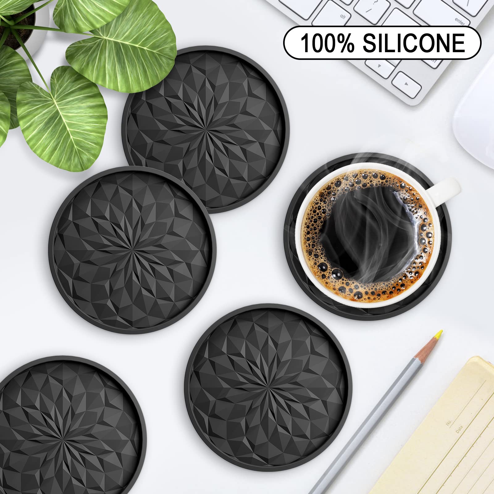 ME.FAN posavasos silicona diseño doble cara facilita uso